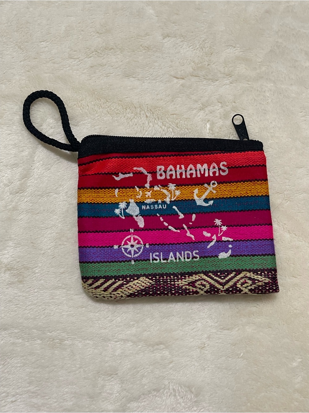 Bahamas Islands Nassau Striped Mini Wristlet Pouch - Multicolor